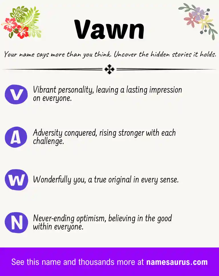 Acrostic poem about Vawn.