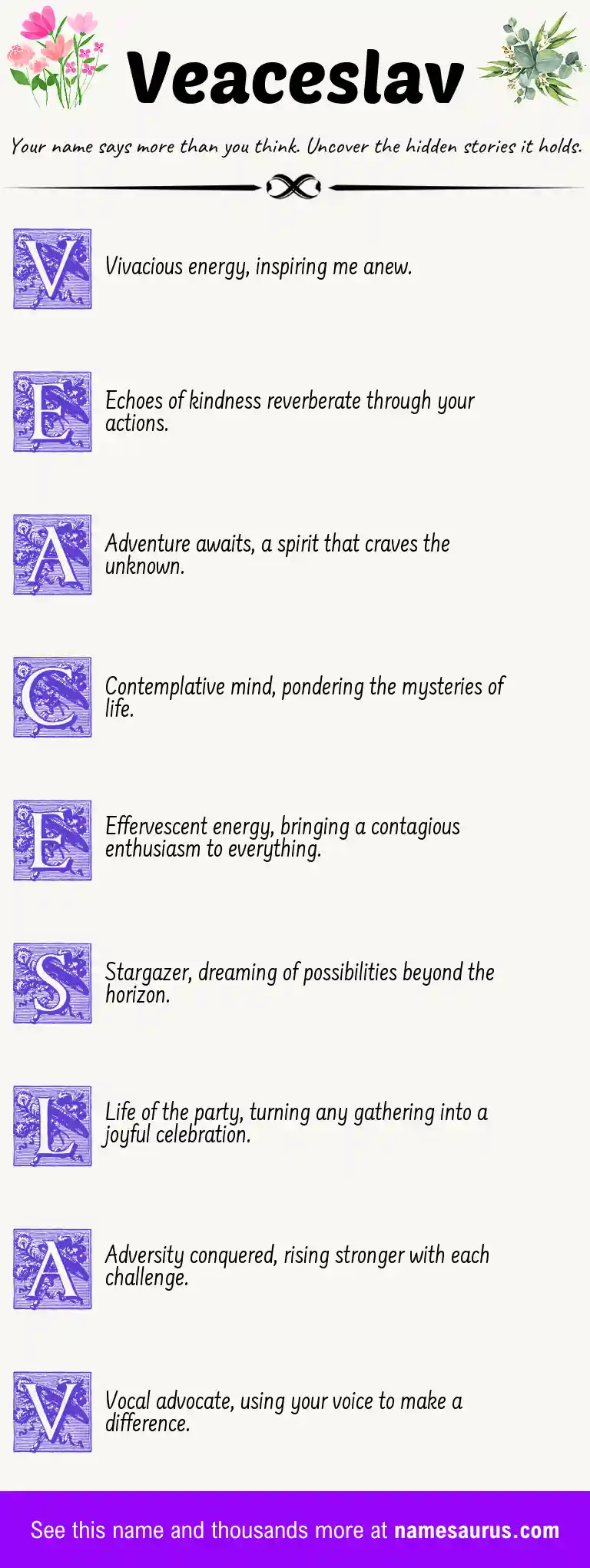 Acrostic poem about Veaceslav.