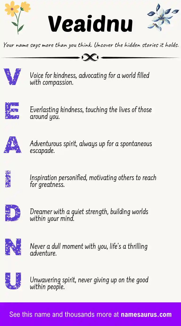 Acrostic poem about Veaidnu.