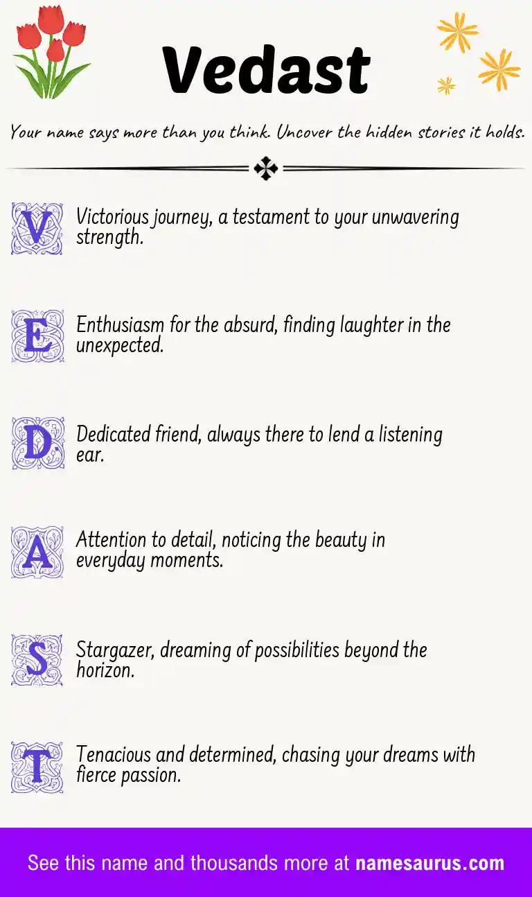 Acrostic poem about Vedast.
