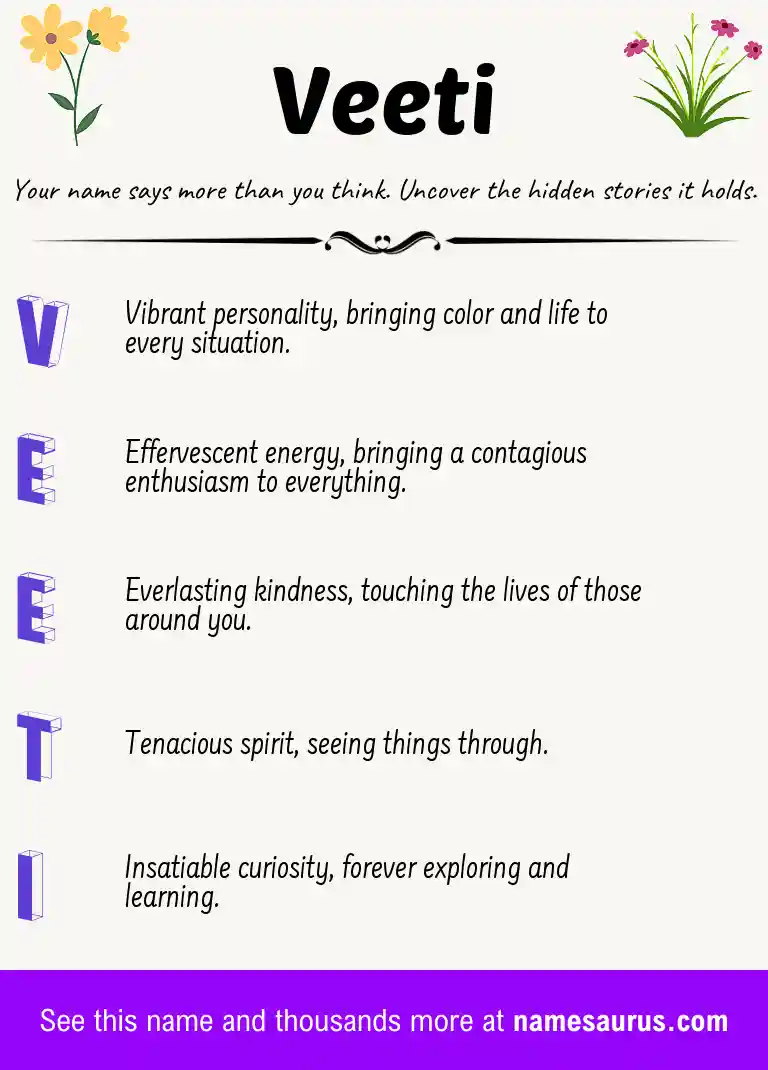 Acrostic poem about Veeti.