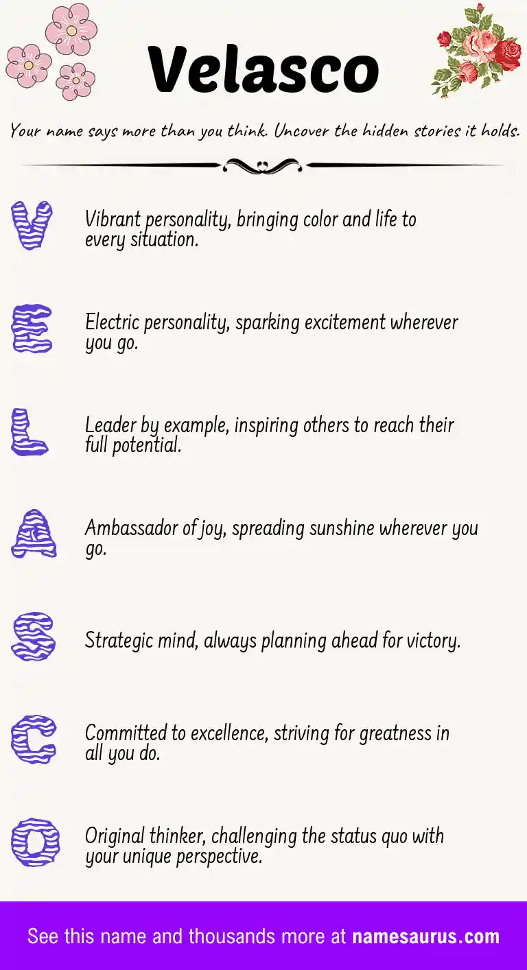 Acrostic poem about Velasco.