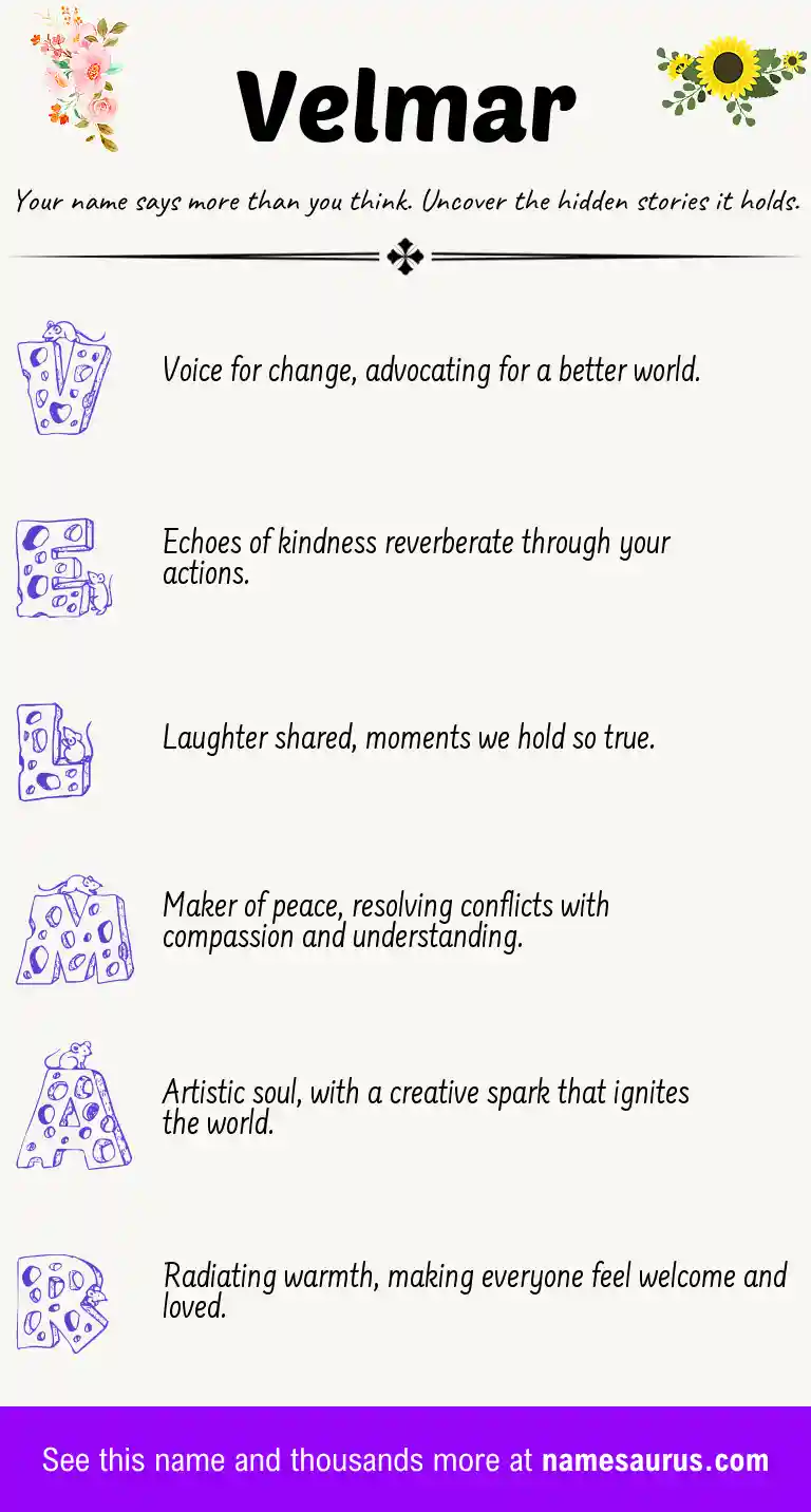 Acrostic poem about Velmar.