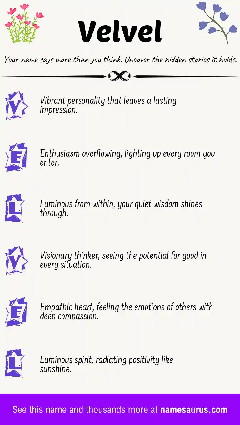 Acrostic poem about Velvel.