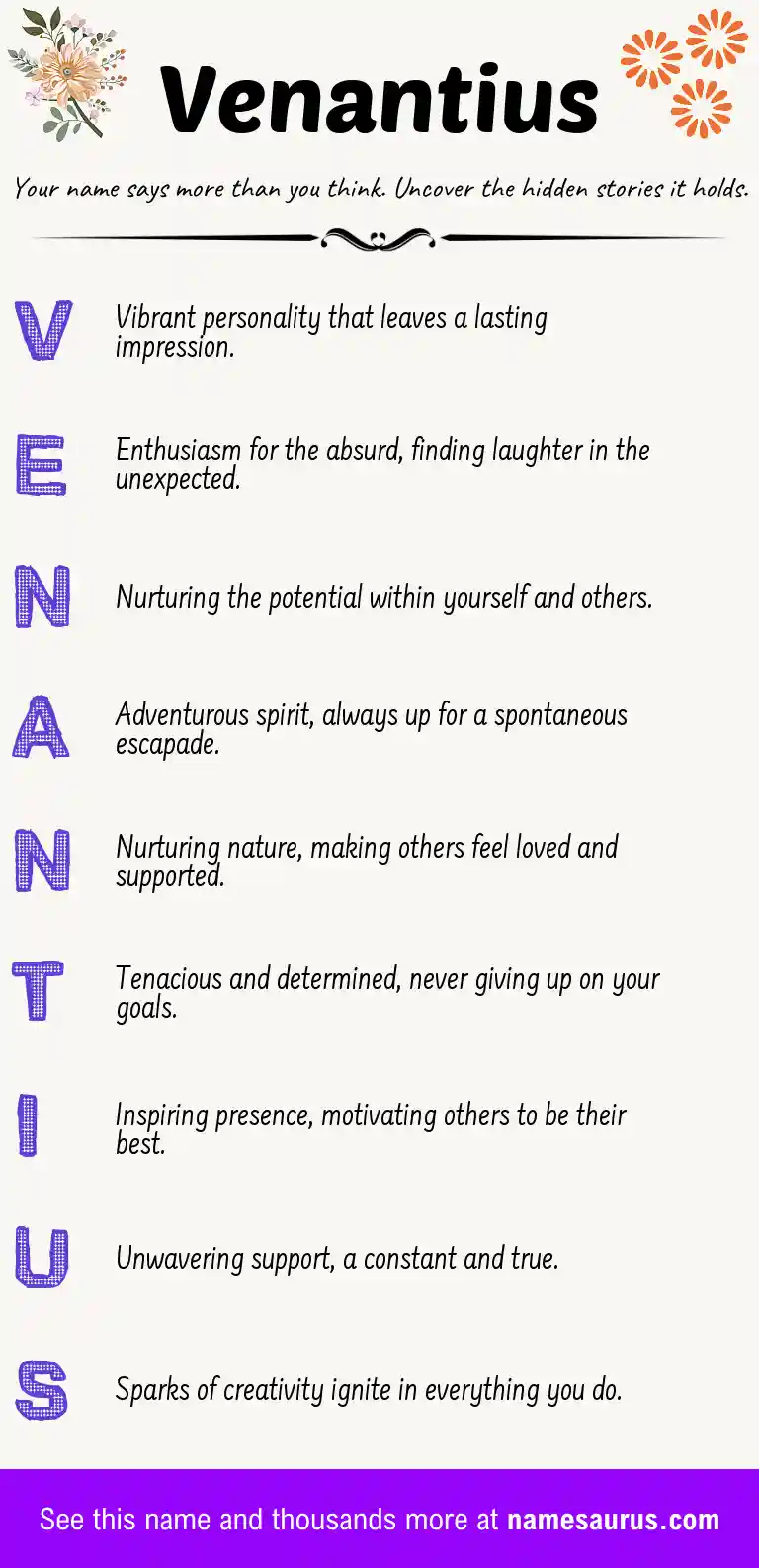 Acrostic poem about Venantius.