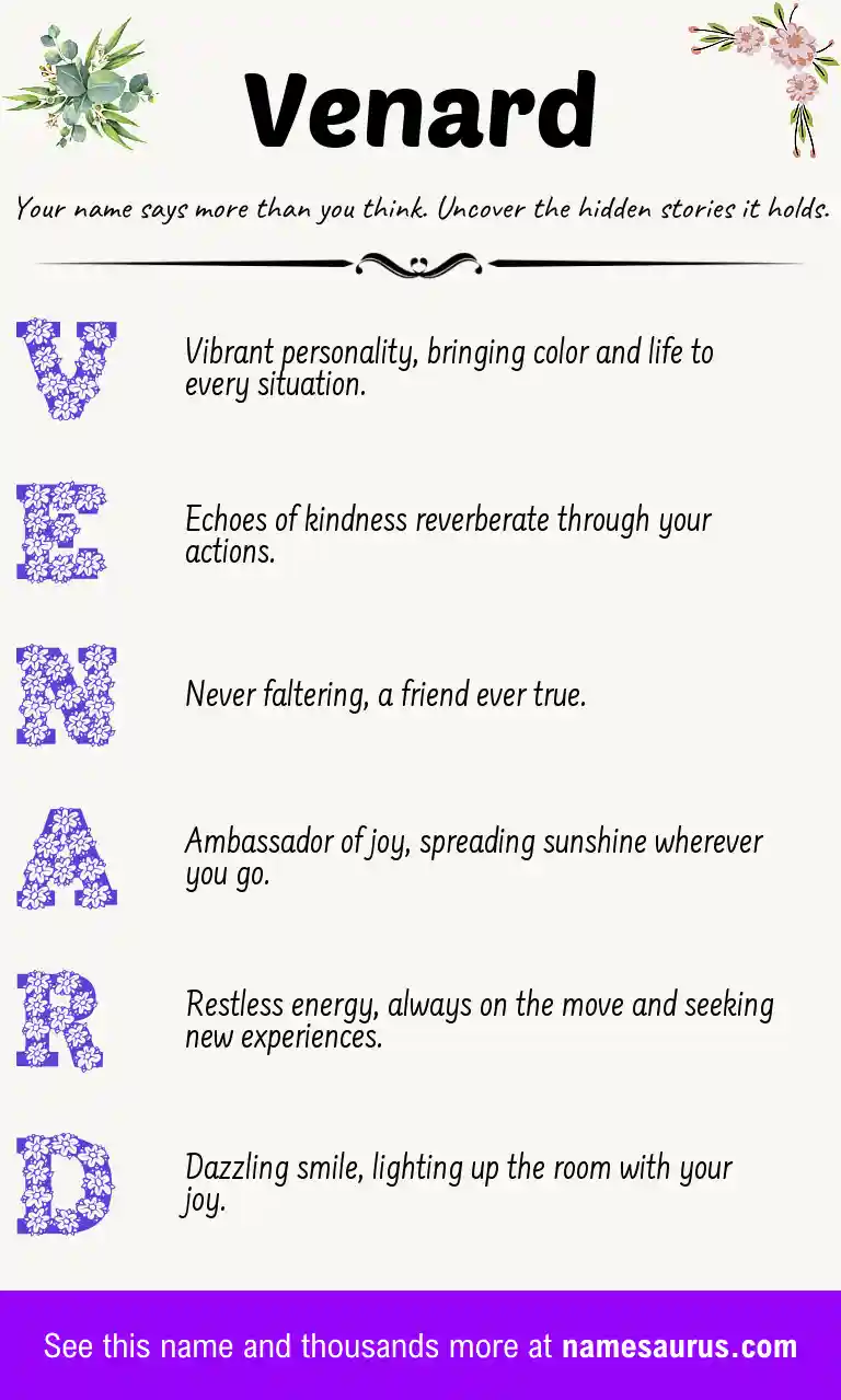 Acrostic poem about Venard.