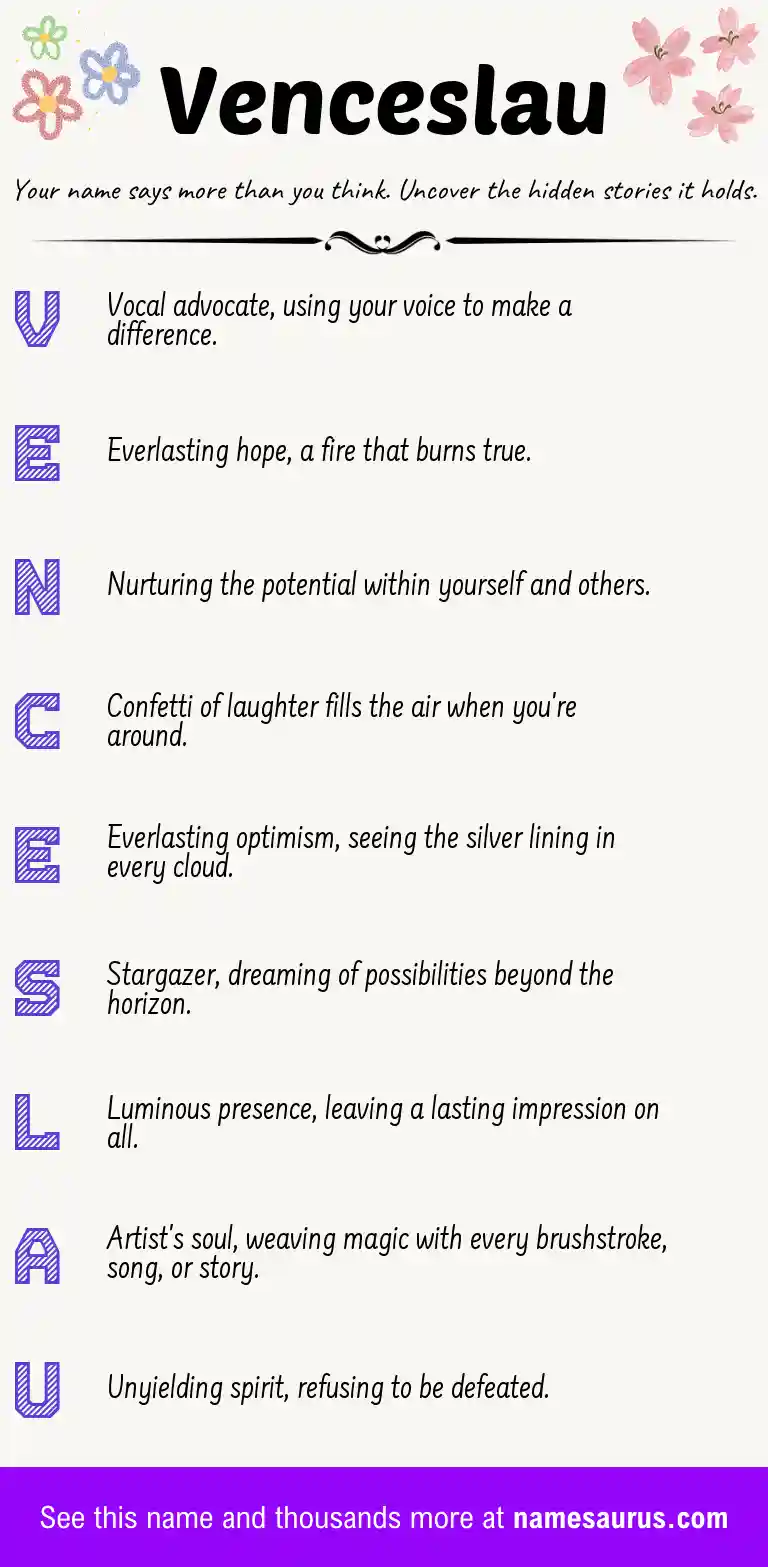 Acrostic poem about Venceslau.