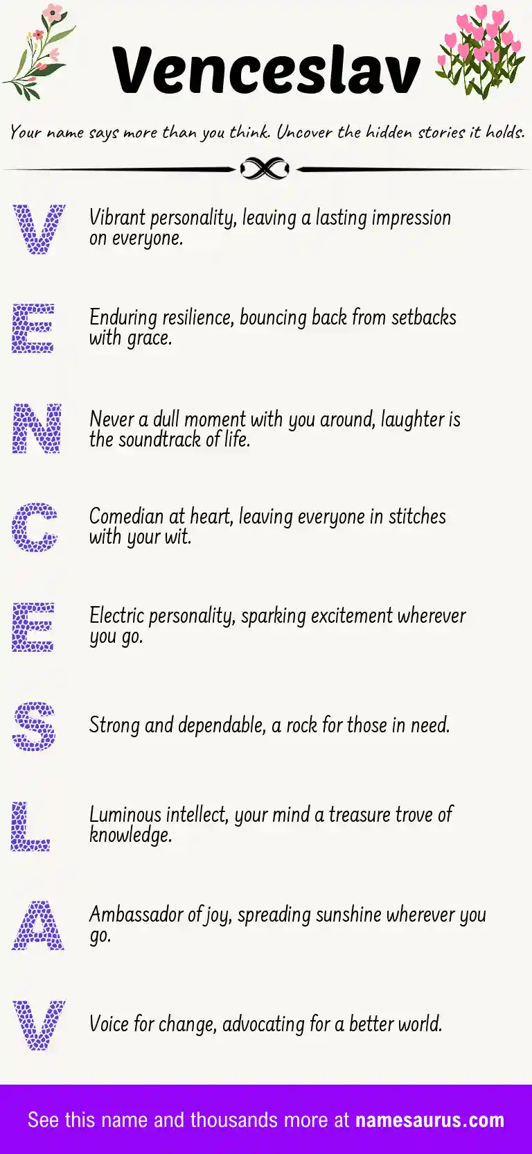Acrostic poem about Venceslav.