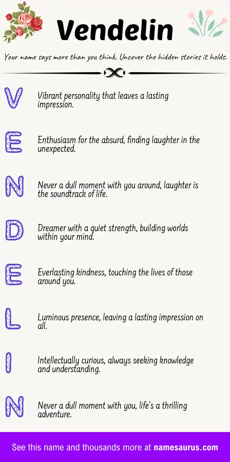 Acrostic poem about Vendelin.