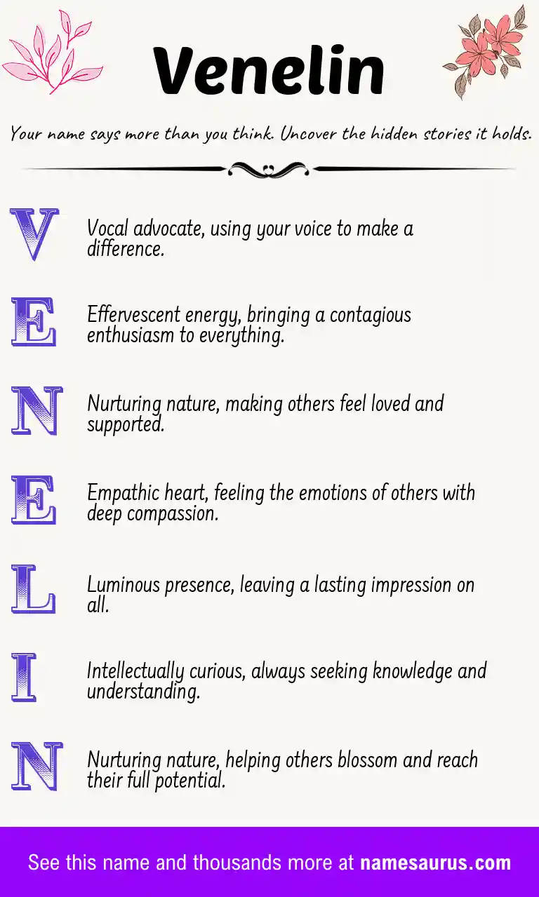 Acrostic poem about Venelin.