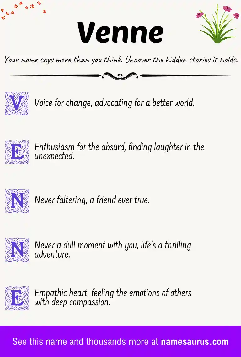 Acrostic poem about Venne.