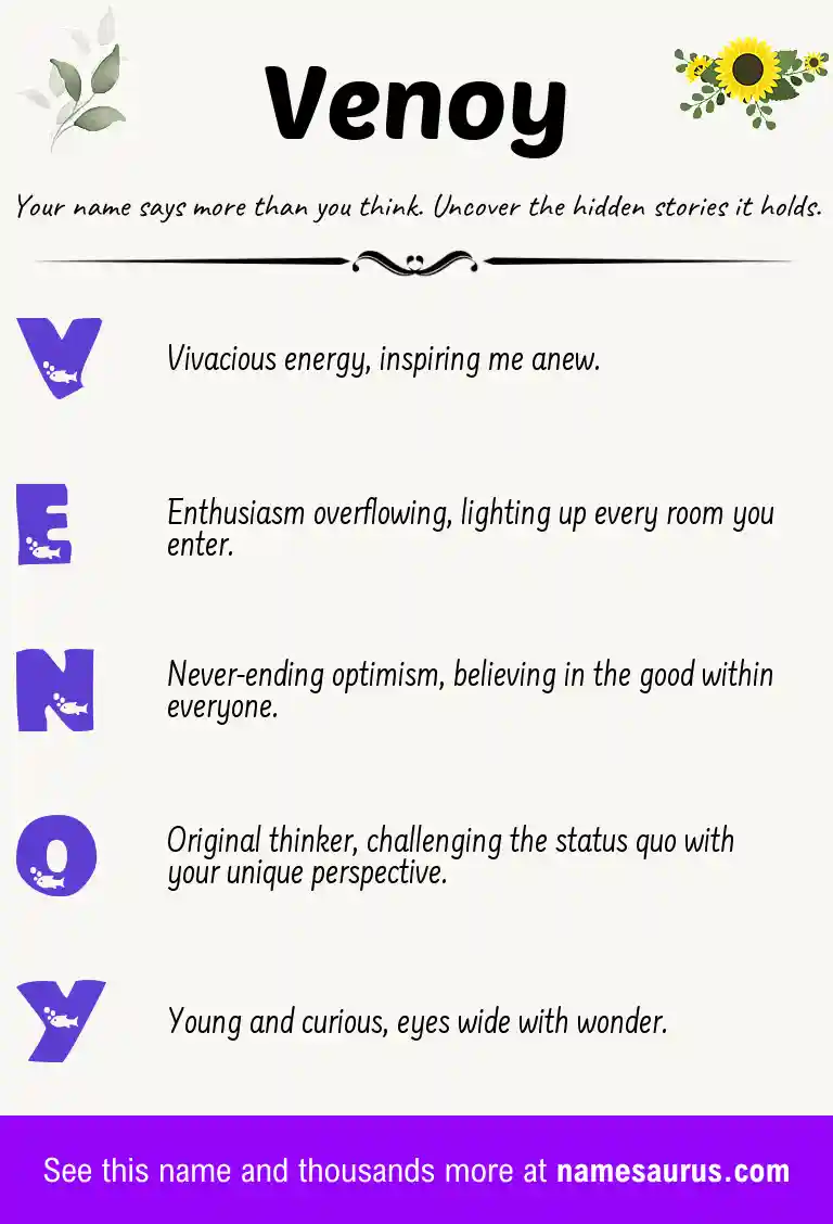 Acrostic poem about Venoy.