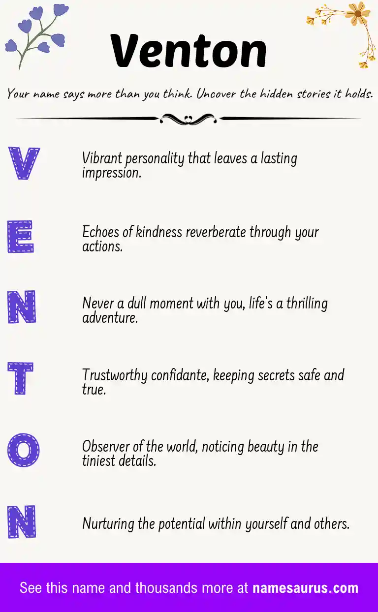 Acrostic poem about Venton.