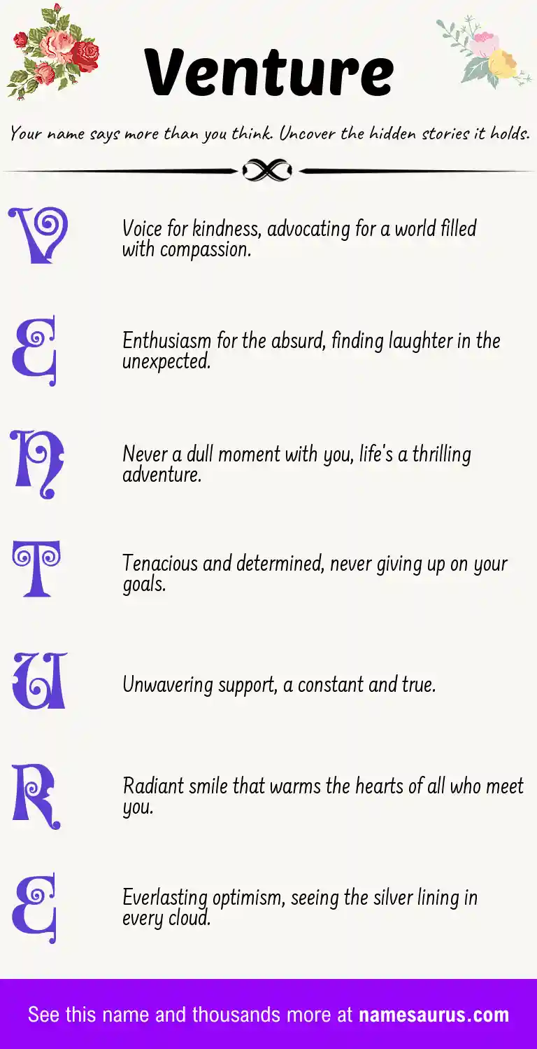 Acrostic poem about Venture.