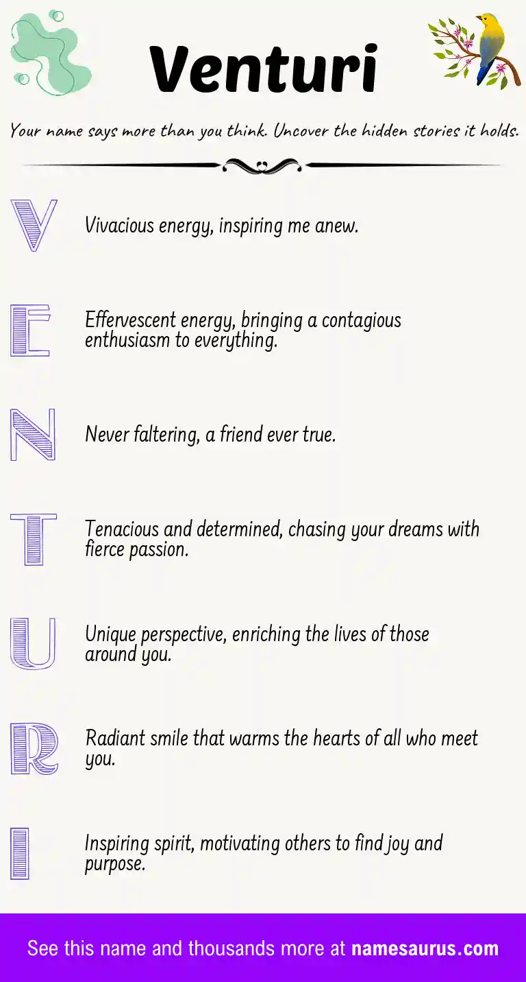 Acrostic poem about Venturi.