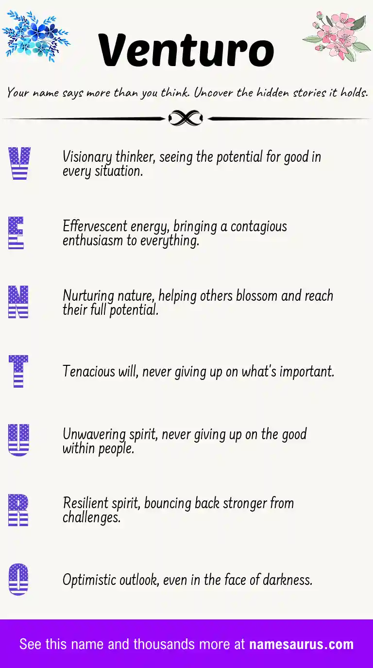 Acrostic poem about Venturo.