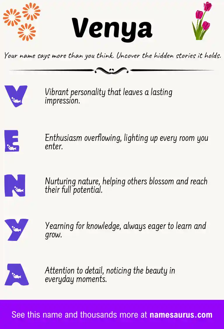 Acrostic poem about Venya.