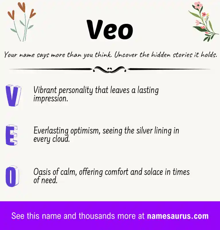 Acrostic poem about Veo.