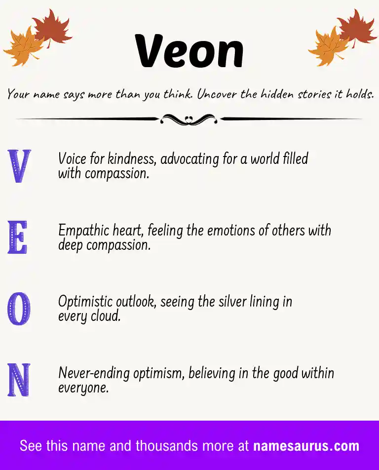 Acrostic poem about Veon.