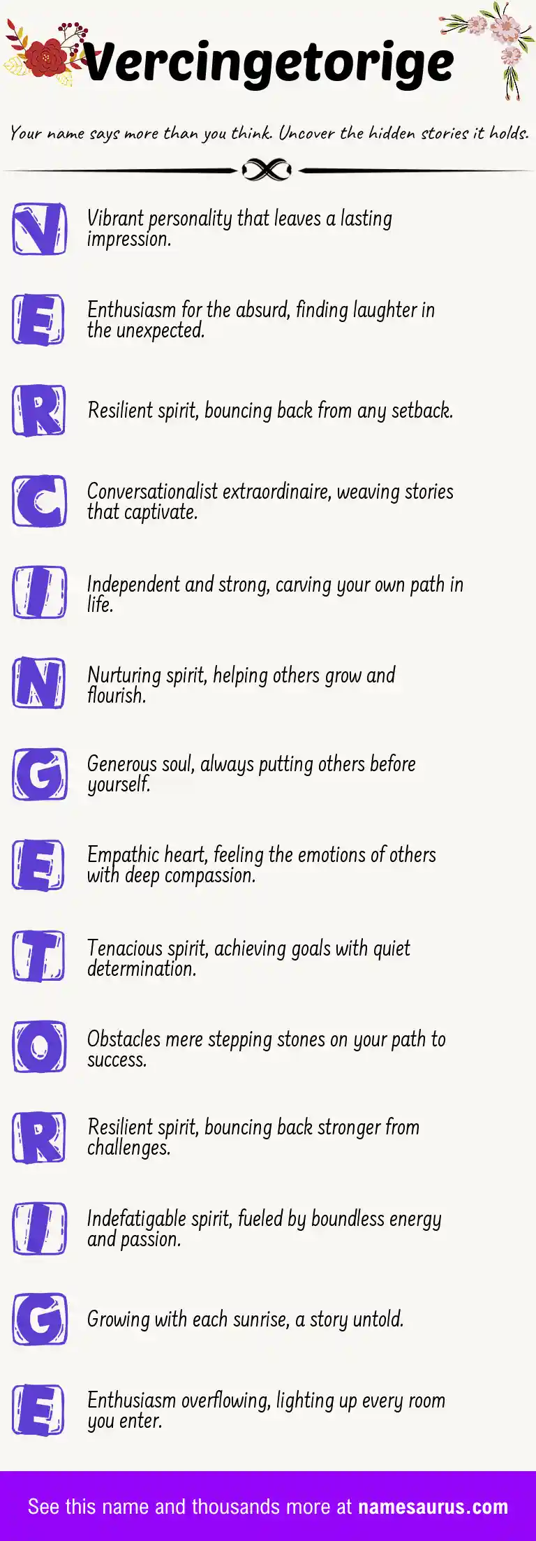Acrostic poem about Vercingetorige.