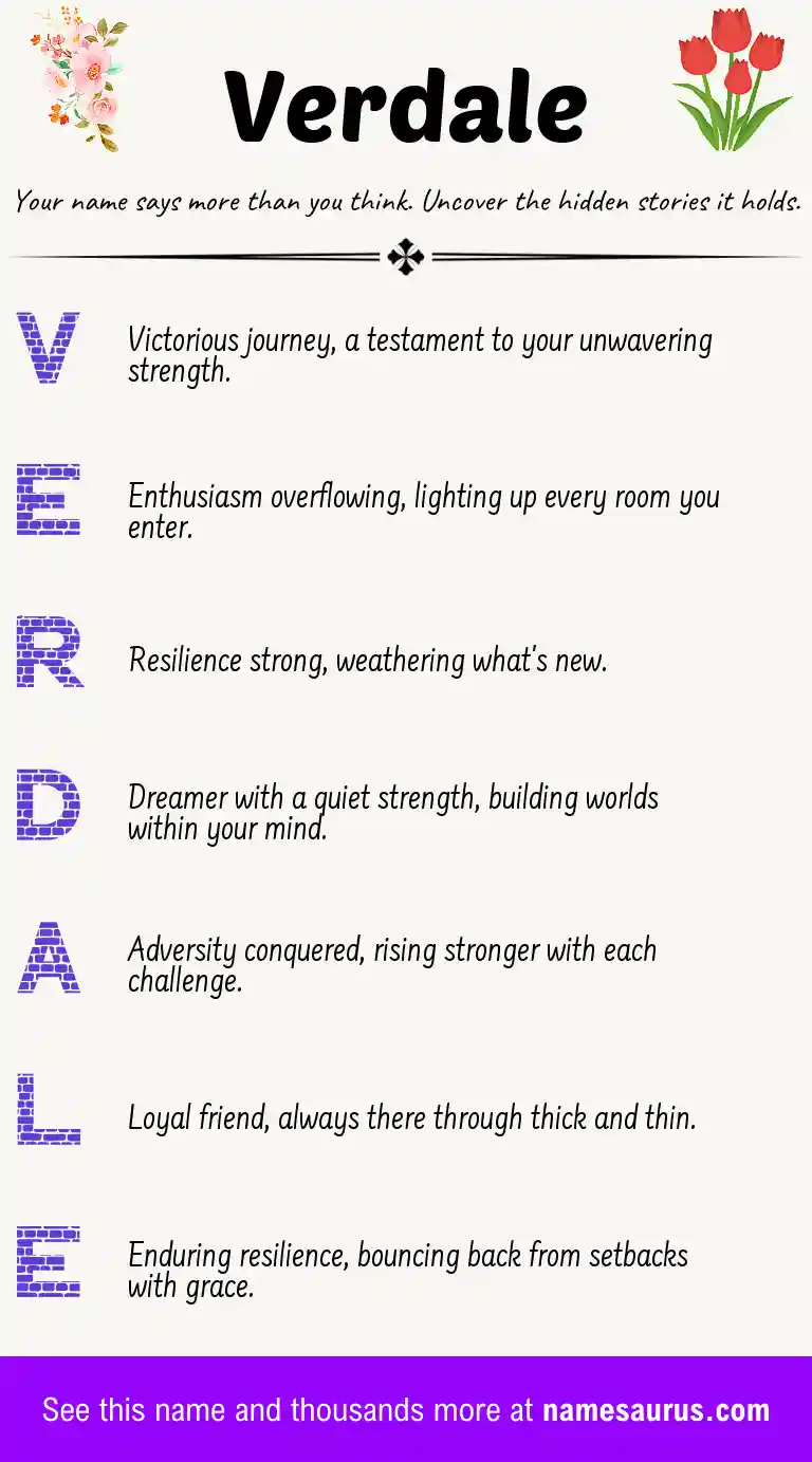 Acrostic poem about Verdale.