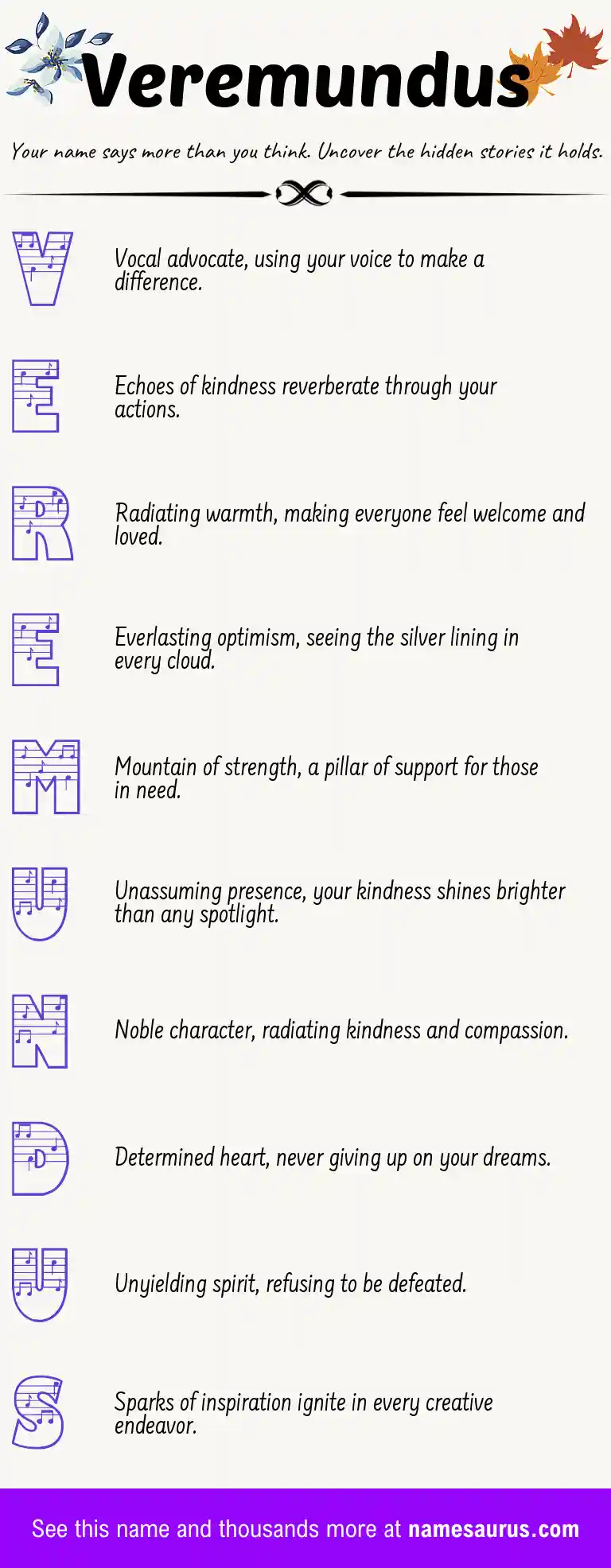 Acrostic poem about Veremundus.