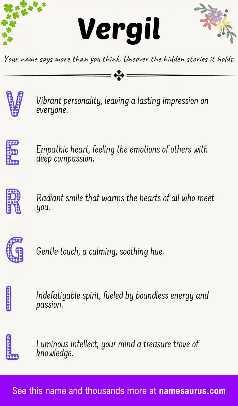 Acrostic poem about Vergil.