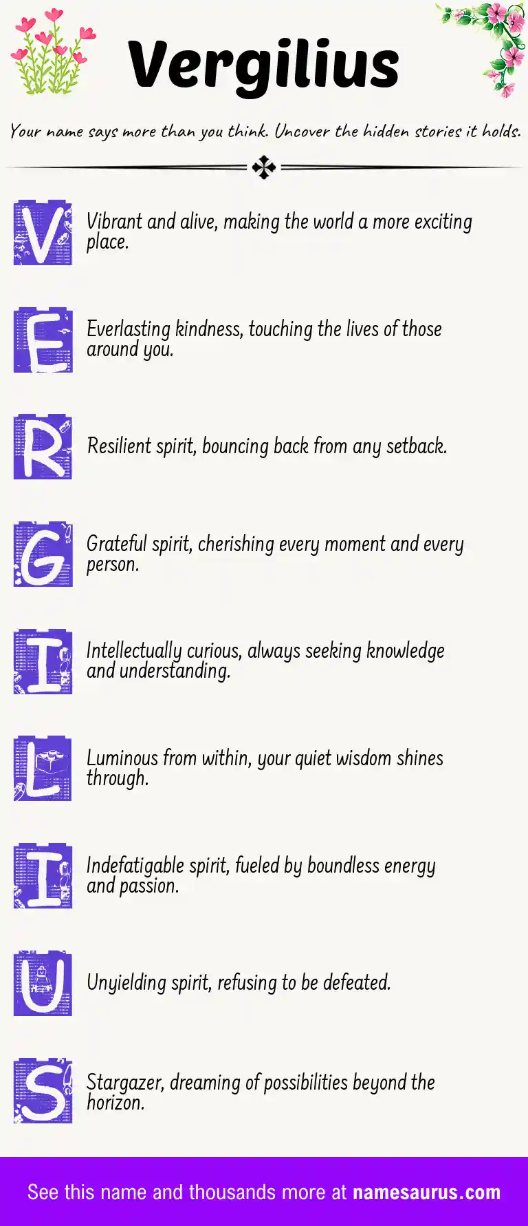 Acrostic poem about Vergilius.