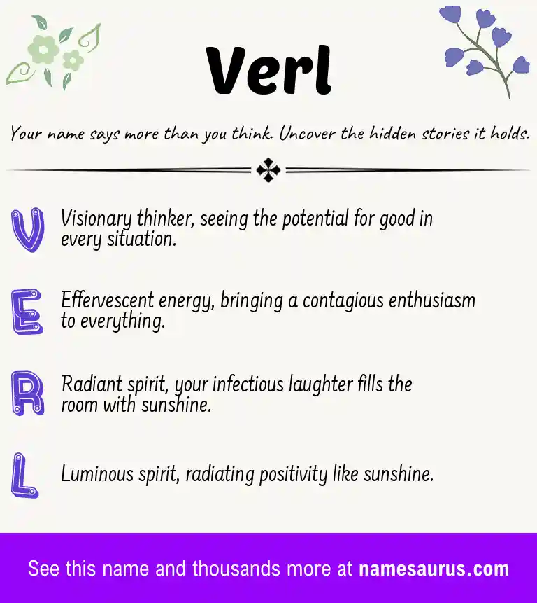 Acrostic poem about Verl.