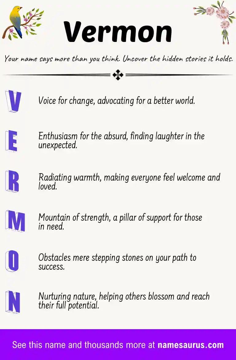 Acrostic poem about Vermon.