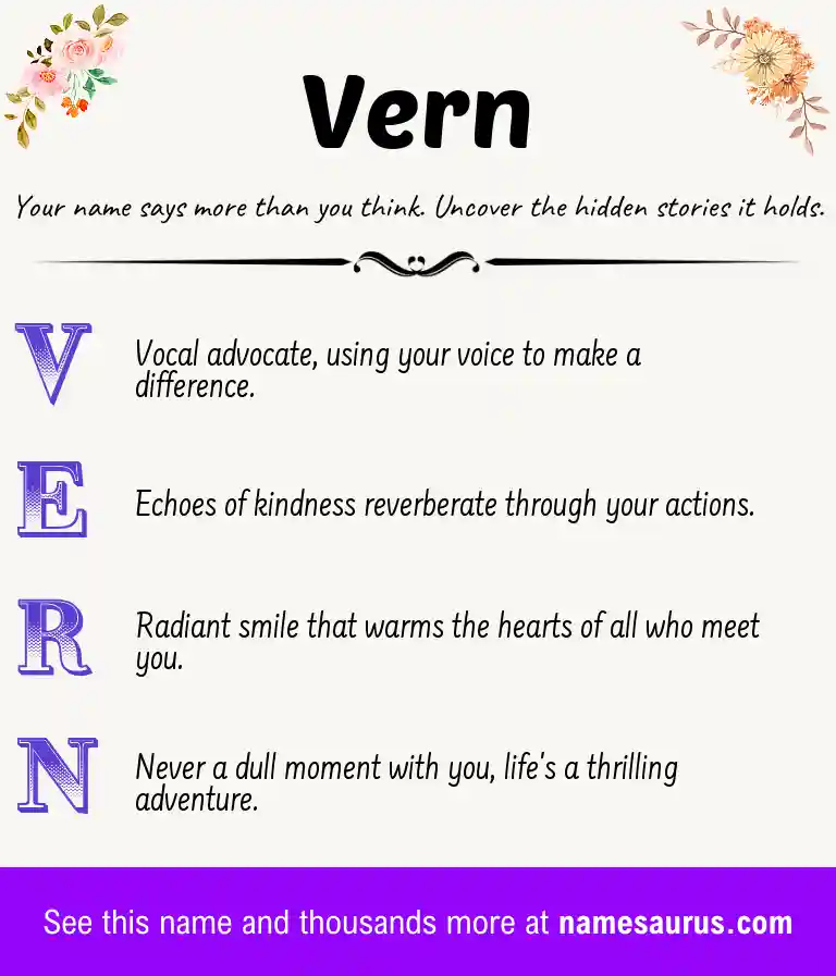 Acrostic poem about Vern.