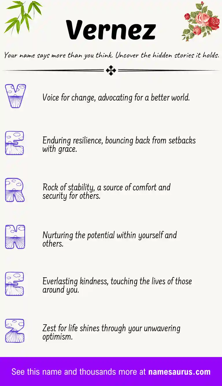 Acrostic poem about Vernez.