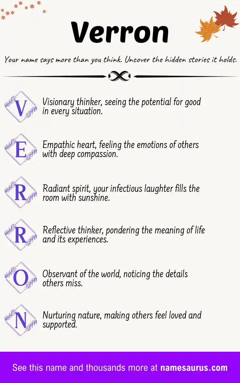 Acrostic poem about Verron.