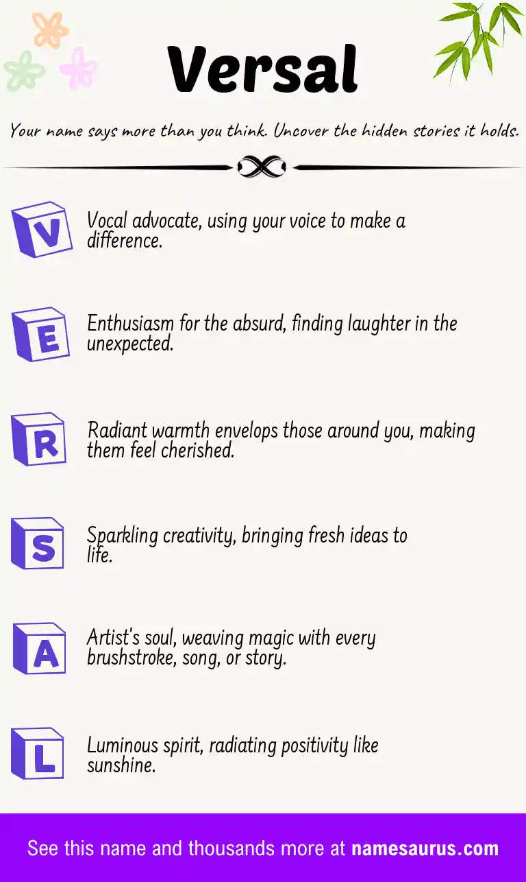 Acrostic poem about Versal.