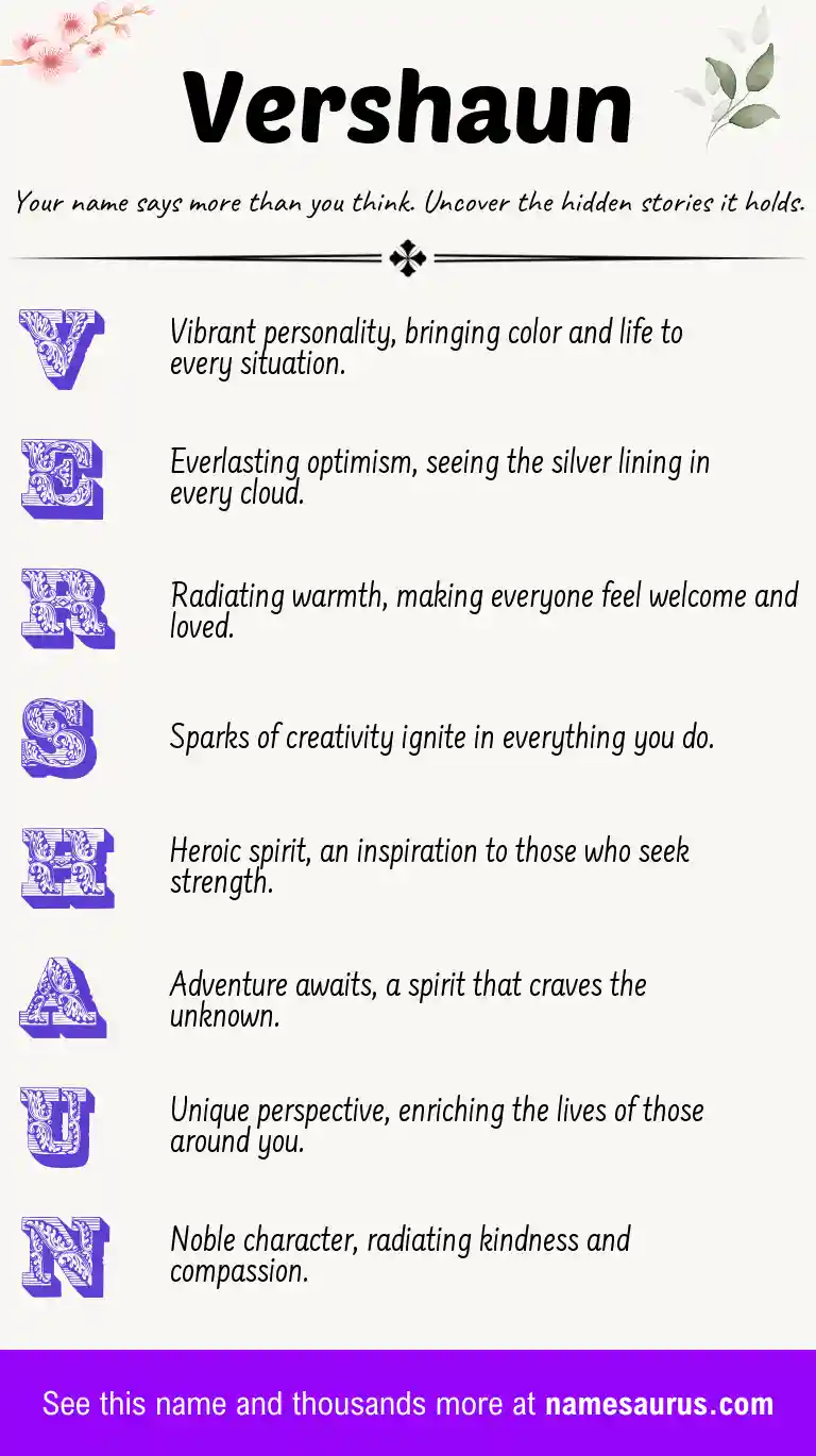 Acrostic poem about Vershaun.