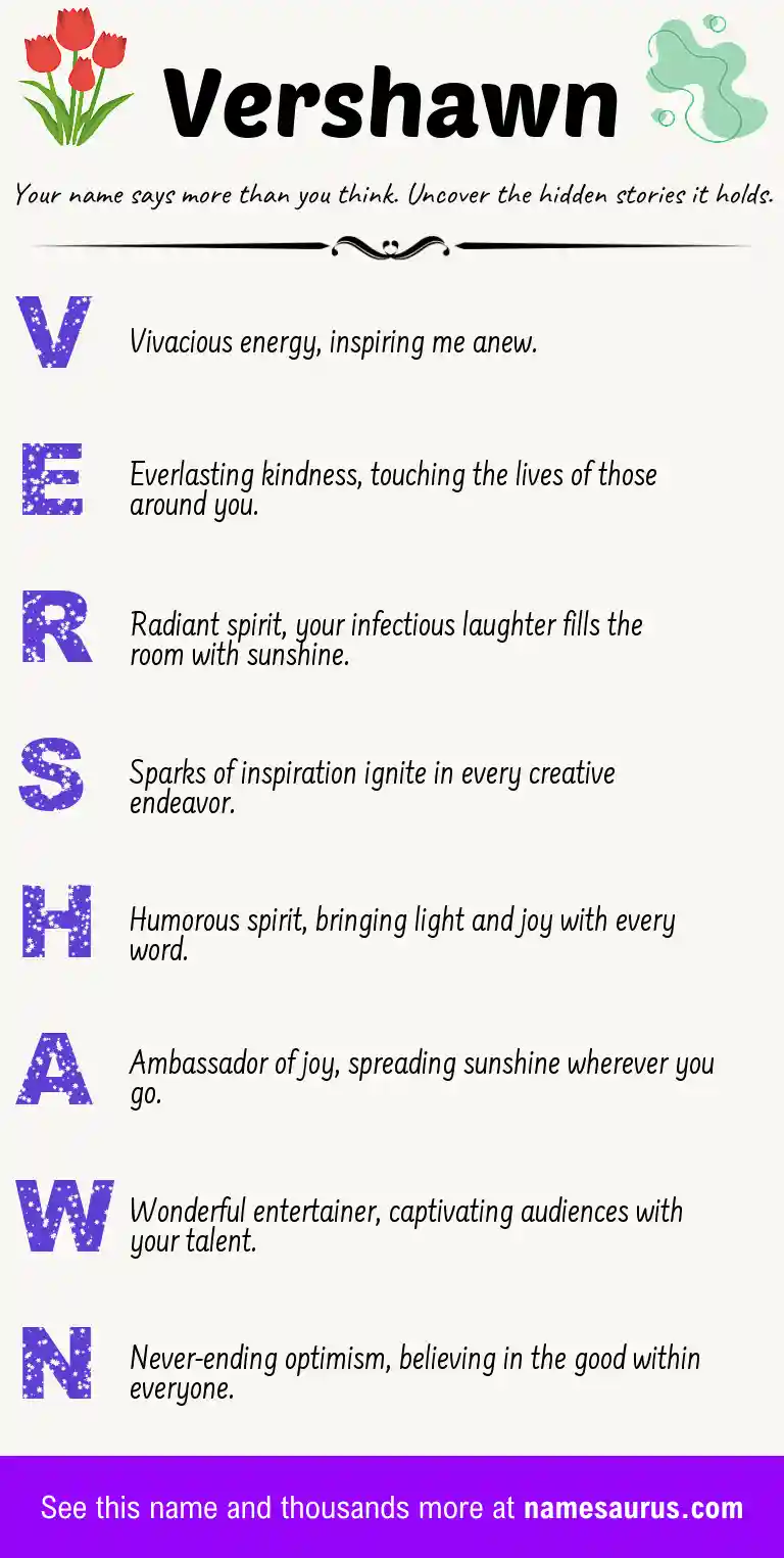 Acrostic poem about Vershawn.