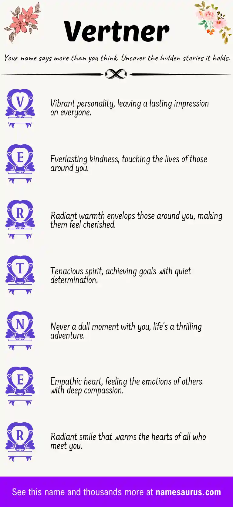 Acrostic poem about Vertner.