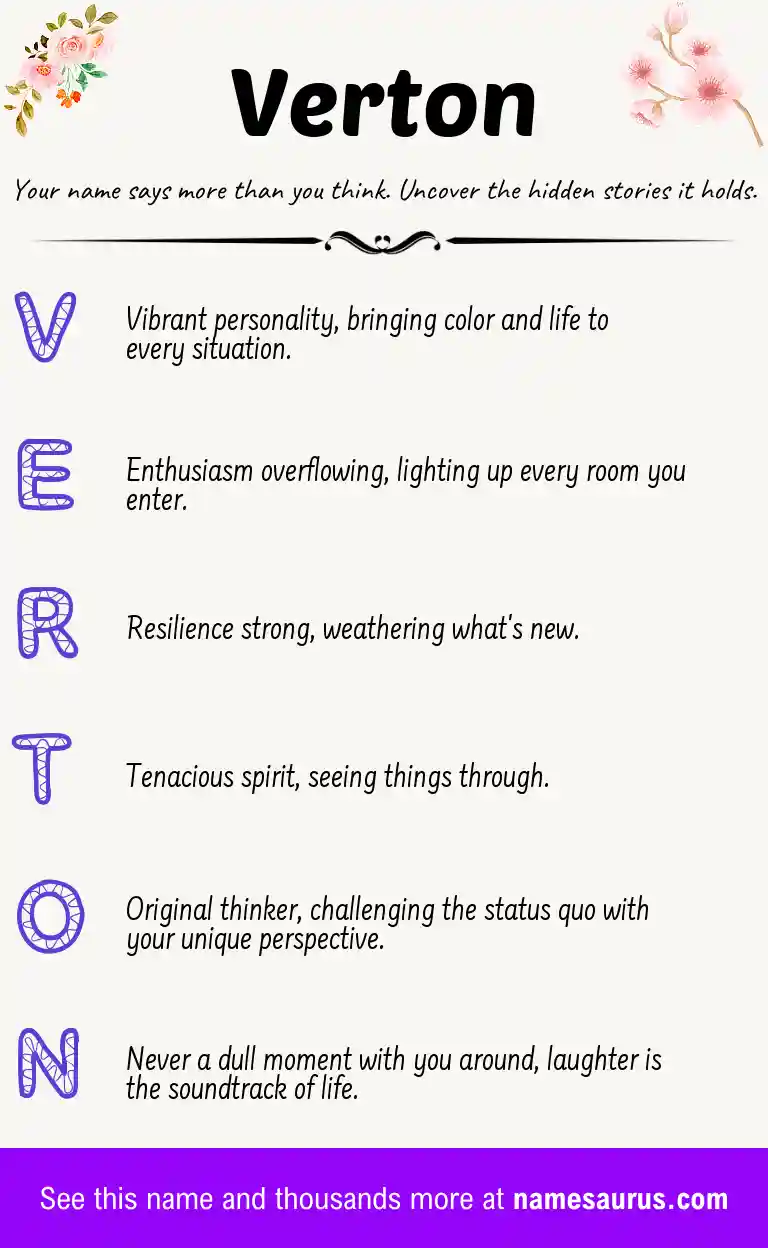 Acrostic poem about Verton.