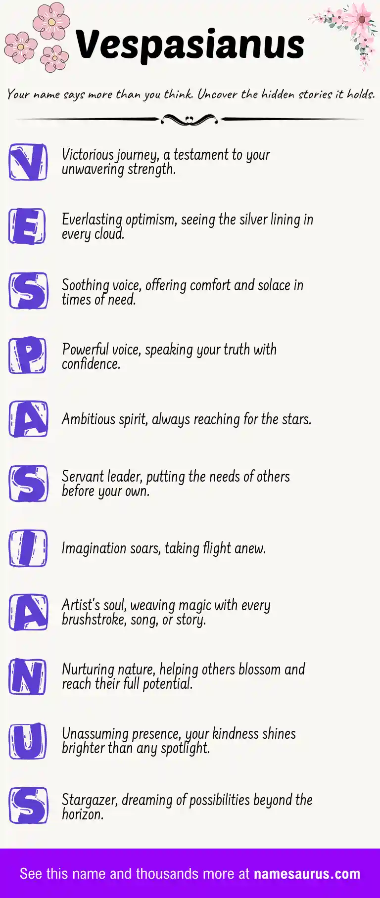 Acrostic poem about Vespasianus.