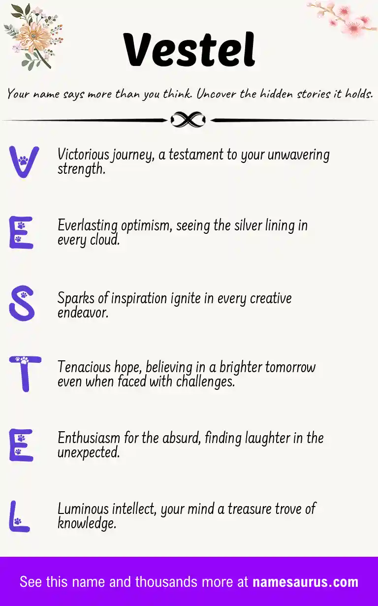 Acrostic poem about Vestel.