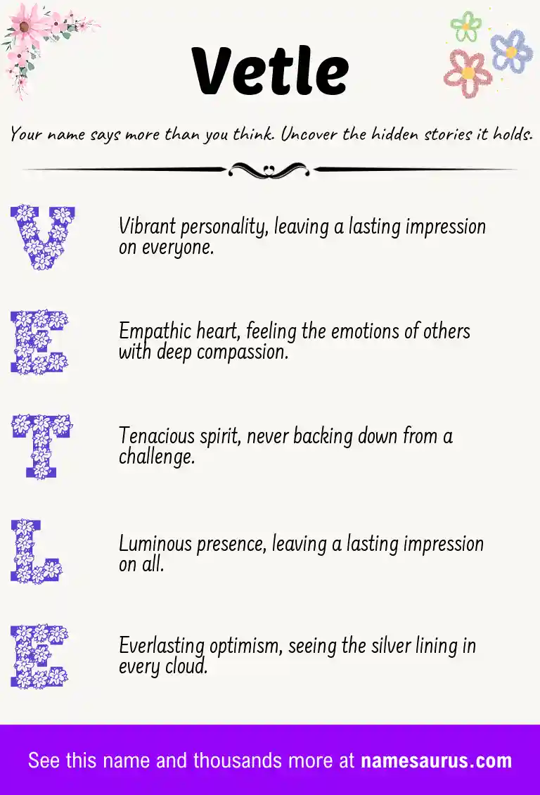 Acrostic poem about Vetle.