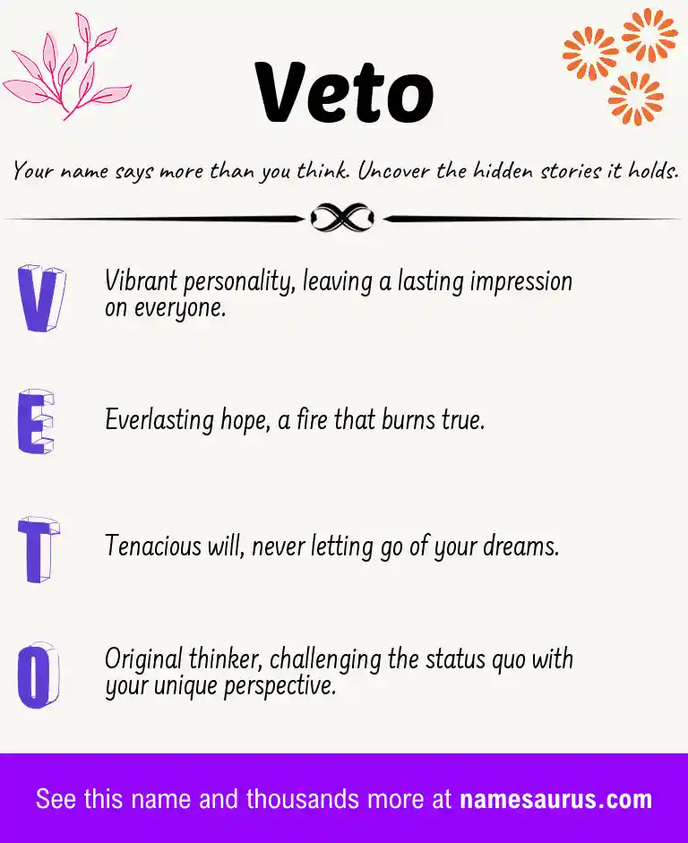 Acrostic poem about Veto.
