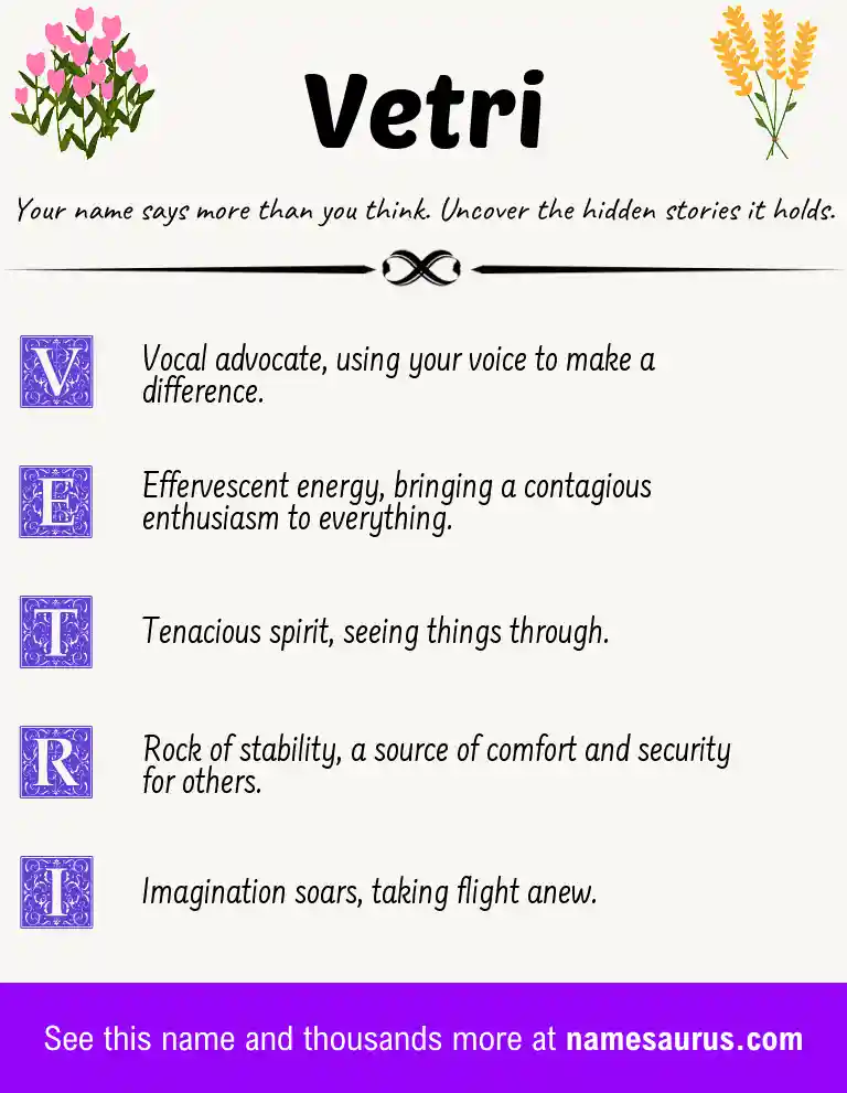 Acrostic poem about Vetri.