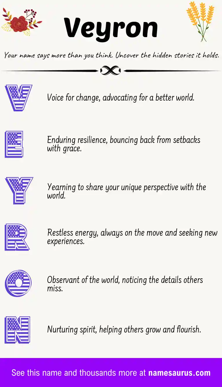 Acrostic poem about Veyron.
