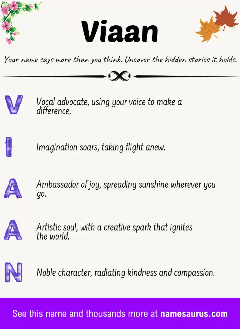 Acrostic poem about Viaan.