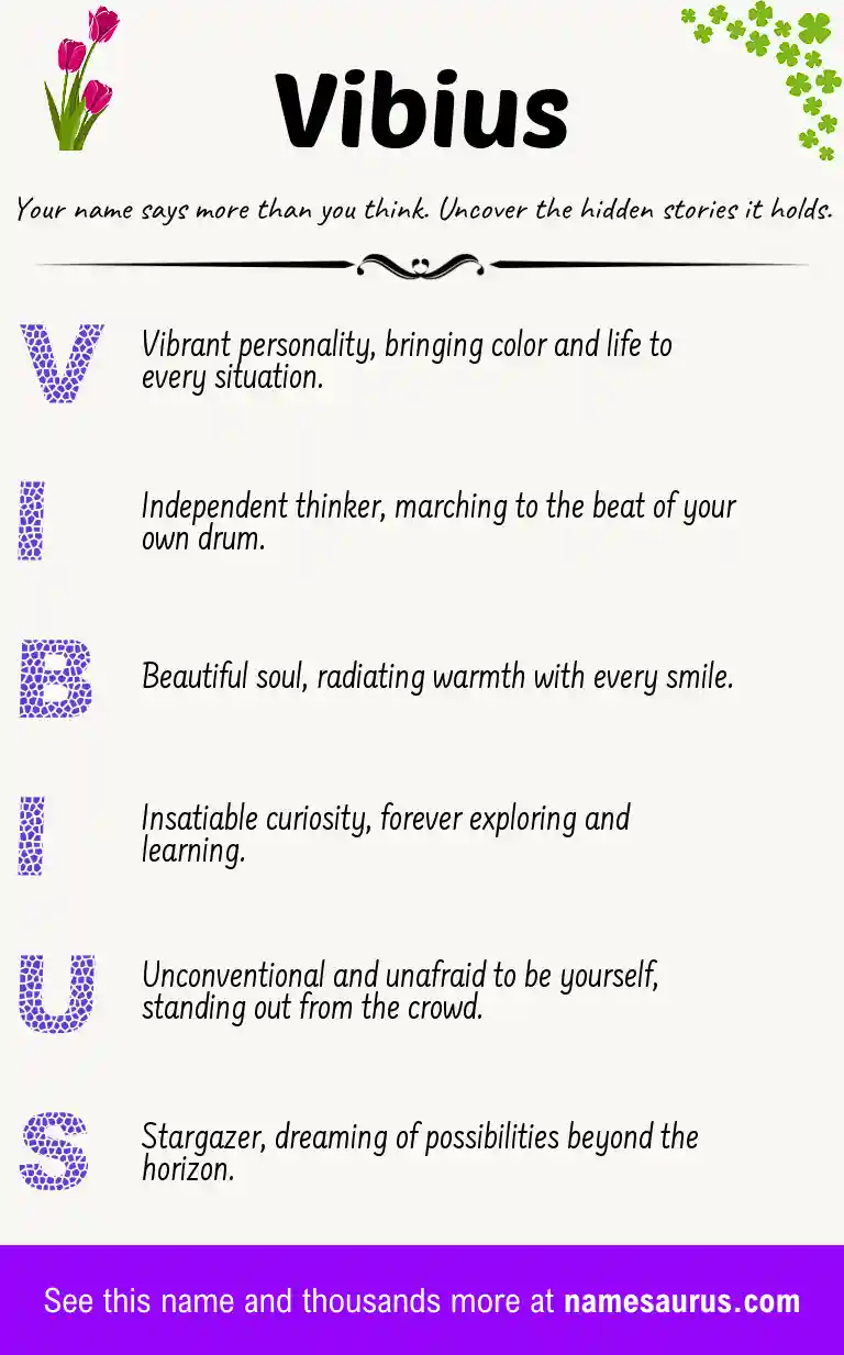 Acrostic poem about Vibius.