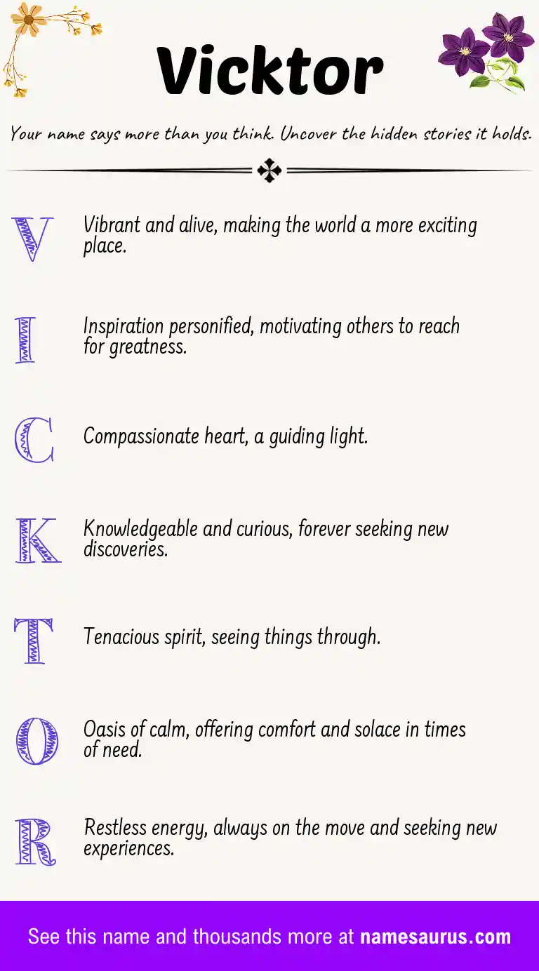 Acrostic poem about Vicktor.