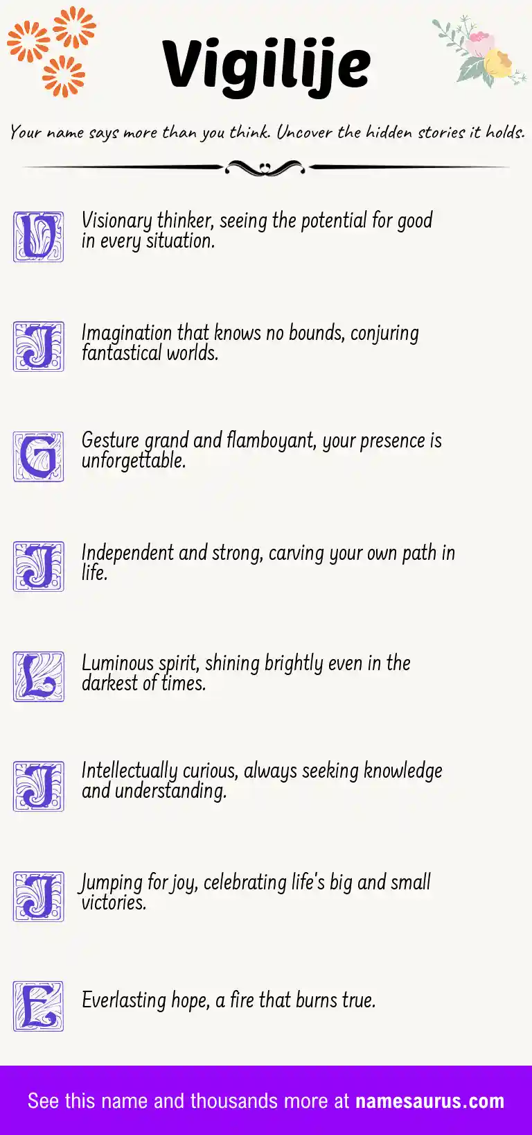 Acrostic poem about Vigilije.