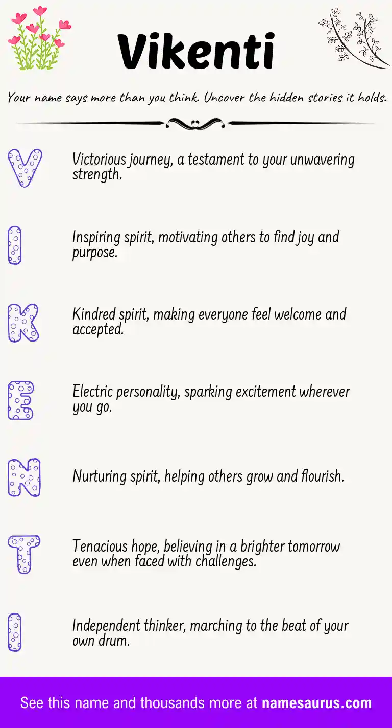 Acrostic poem about Vikenti.