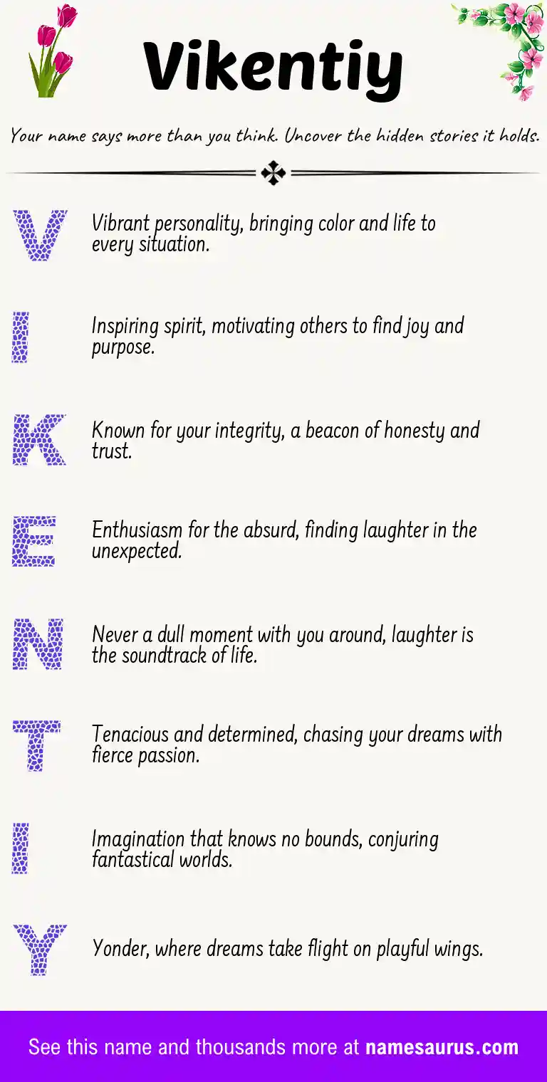 Acrostic poem about Vikentiy.